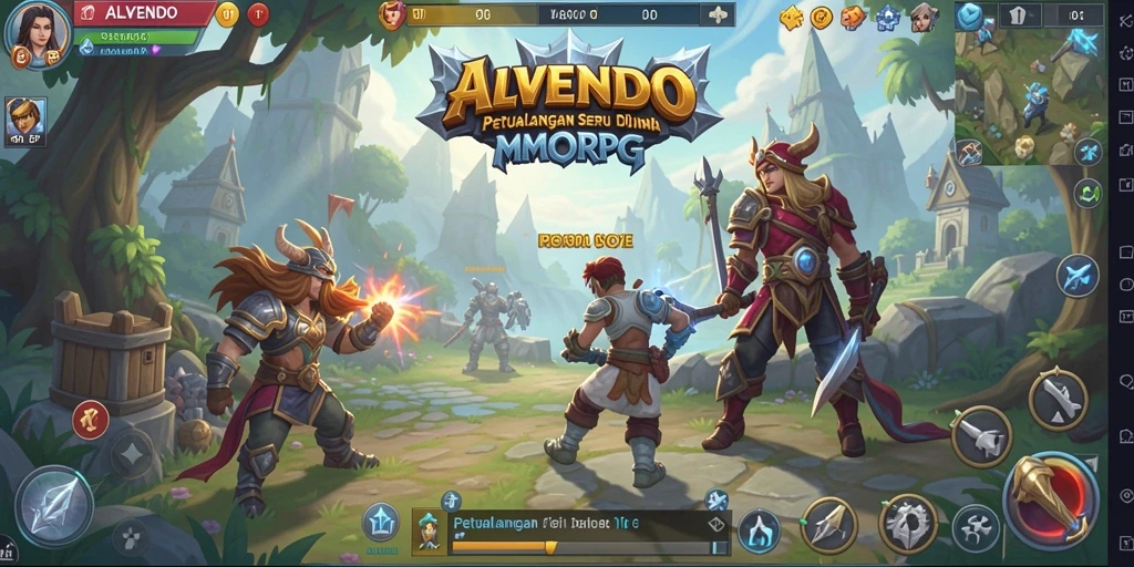 Gameplay seru dan menantang dalam ALVENDO MMORPG.