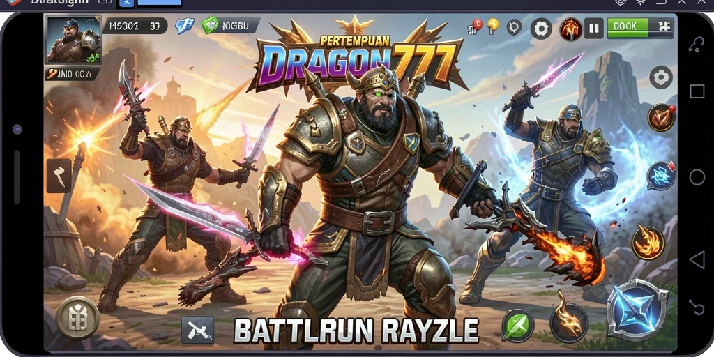 Tangkapan layar dari gameplay seru DRAGON777 dalam mode Battle Royale.