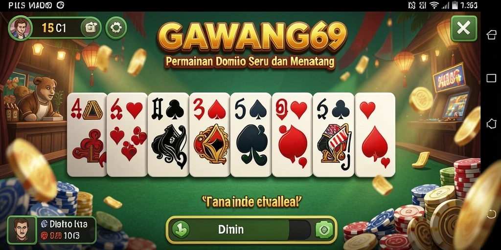 Tangkapan layar GAWANG69 menunjukkan gameplay Domino yang penuh semangat.