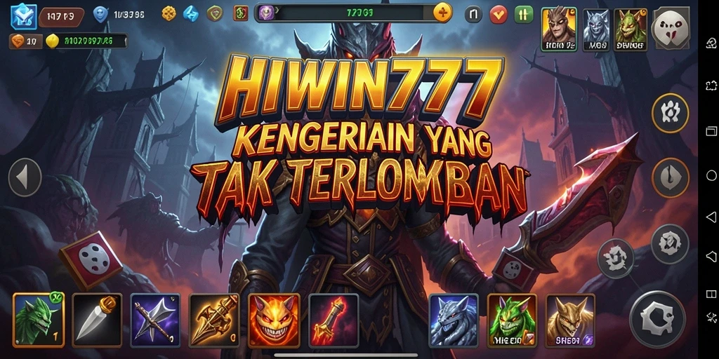 Screenshot menampilkan suasana kegelapan penuh ketegangan dalam HIWIN777.