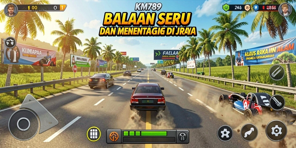 Gameplay seru KM789 dengan balapan yang mendebarkan.