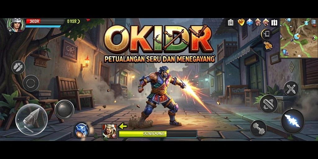 Screenshot permainan OKIDR dengan aksi petualangan yang mendebarkan.