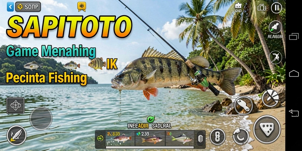 Screenshot gameplay SAPITOTO menampilkan pengalaman memancing yang mendebarkan.