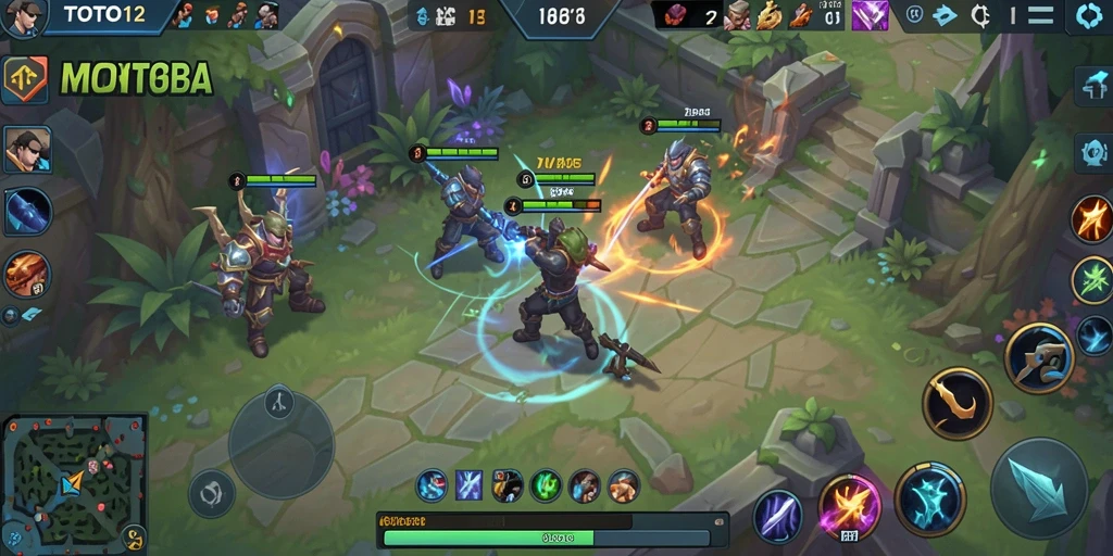 Tampilan gameplay seru dari TOTO12 dengan aksi hero yang dinamis.