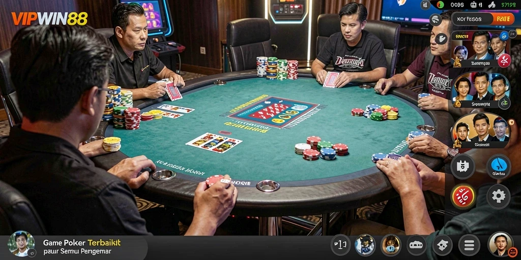 Tampilan gameplay seru dalam game Poker VIPWIN88.